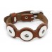 Leather 3 Button Chunk Bracelet ~ Watch Style